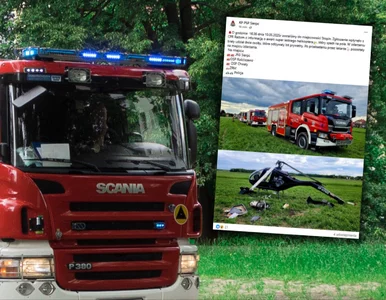 Miniatura: Helikopter runął na pole. „W zdarzeniu...