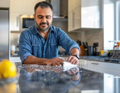 Miniatura: Ten środek niszczy blaty z konglomeratu i...