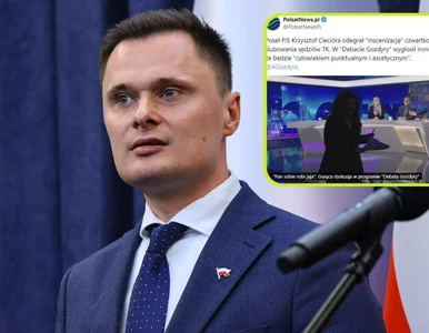 Miniatura: Kuriozalne sceny w studiu. Dziennikarka...