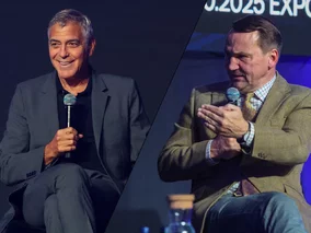 Miniatura: Clooney i Sikorski skradli show....