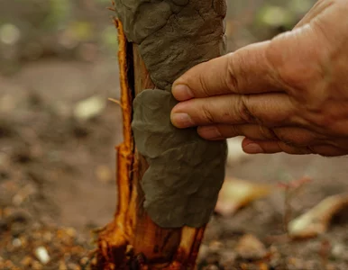 Miniatura: Ogrodnicy nakładają to na pnie zimą....