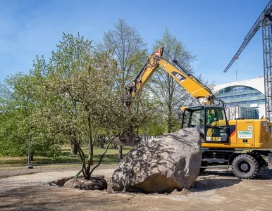 Miniatura: Niemiecki instytut umieścił głaz przed...