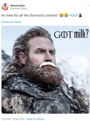 Miniatura: „Gry o tron”. Mleko giganta i inne memy po...
